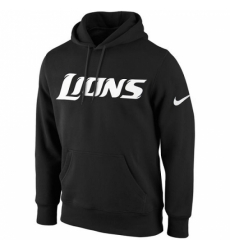 NFL Mens Detroit Lions Nike Black KO Wordmark Performance Hoodie