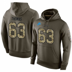 NFL Nike Detroit Lions 63 Brandon Thomas Green Salute To Service Mens Pullover Hoodie