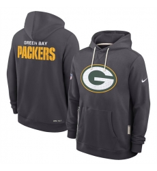 Men Green Bay Packers Anthracite Sideline Standard Issue Initial Home Dri FIT Pullover Hoodie