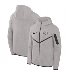 Men Houston Texans Gray Tech Fleece Full Zip Windrunner Hoodie
