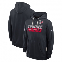 Men Houston Texans Navy Sideline Standard Issue Top Prospect Dri FIT Hoodie