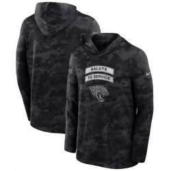Men Jacksonville Jaguars Black 2026 Salute to Service Sideline Lightweight Hoodie Dri FIT Long Sleeve Top