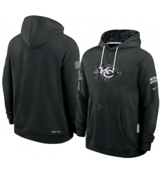 Men Kansas City Chiefs Black 2026 Salute to Service Sideline Dri FIT Pullover Hoodie