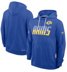 Men Los Angeles Rams Royal Sideline Standard Issue Top Prospect Dri FIT Hoodie