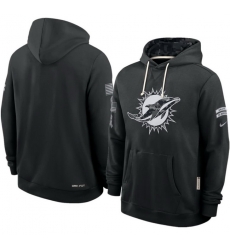 Men Miami Dolphins Black 2026 Salute to Service Sideline Dri FIT Pullover Hoodie