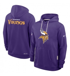 Men Minnesota Vikings Purple Sideline Standard Issue Initial Home Dri FIT Pullover Hoodie