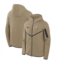 Men Minnesota Vikings Tan Tech Fleece Full Zip Windrunner Hoodie