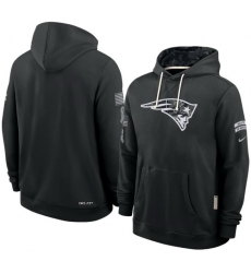 Men New England Patriots Black 2026 Salute to Service Sideline Dri FIT Pullover Hoodie