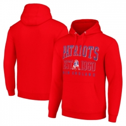 Men New England Patriots Red Pullover Hoodie