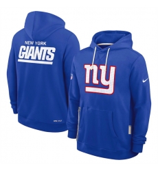Men New York Giants Royal Sideline Standard Issue Initial Home Dri FIT Pullover Hoodie