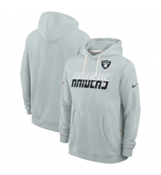 Men Las Vegas Raiders Silver Sideline Standard Issue Top Prospect Dri FIT Hoodie Men Las Vegas Raiders Silver Sideline Standard Issue Top Prospect Dri FIT Hoodie