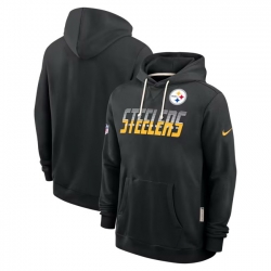 Men Pittsburgh Steelers Black Sideline Standard Issue Top Prospect Dri FIT Hoodie