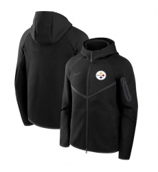Men Pittsburgh Steelers Black Tech Fleece Full Zip Windrunner Hoodie Men Pittsburgh Steelers Black Tech Fleece Full Zip Windrunner Hoodie