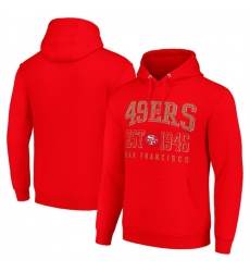 Men San Francisco 49ers Red Throwback Logo Pullover Hoodie