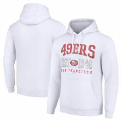 Men San Francisco 49ers White Throwback Logo Pullover Hoodie