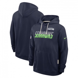 Men Seattle Seahawks College Navy Sideline Standard Issue Top Prospect Dri FIT Hoodie
