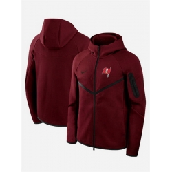 Men Tampa Bay Buccaneers Red Tech Fleece Full Zip Windrunner Hoodie