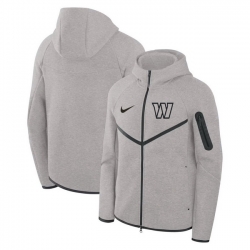 Men Washington Commanders Grey Tech Fleece Windrunner Full Zip Hoodie