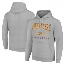 Men Washington Commanders Grey Throwback Logo Pullover Hoodie