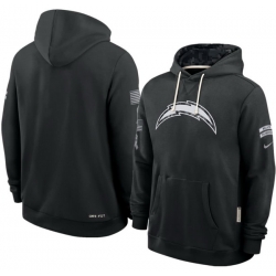 Men Los Angeles Chargers Black 2026 Salute to Service Sideline Dri FIT Pullover Hoodie