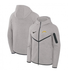 Men Los Angeles Chargers Gray Tech Fleece Full Zip Windrunner Hoodie Men Los Angeles Chargers Gray Tech Fleece Full Zip Windrunner Hoodie