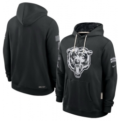 Men Chicago Bears Black 2026 Salute to Service Sideline Dri FIT Pullover Hoodie