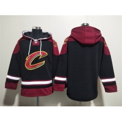 Men Cleveland Cavaliers Blank Black Red Ageless Must Have Lace Up Pullover Hoodie
