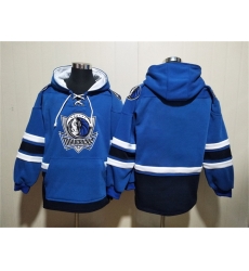 Men Dallas Mavericks Blank Blue Navy Ageless Must Have Lace Up Pullover Hoodie
