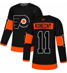 Mens Adidas Philadelphia Flyers 11 Travis Konecny Premier Black Alternate NHL Jersey 