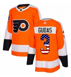 Mens Adidas Philadelphia Flyers 3 Radko Gudas Authentic Orange USA Flag Fashion NHL Jersey 