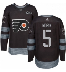 Mens Adidas Philadelphia Flyers 5 Samuel Morin Authentic Black 1917 2017 100th Anniversary NHL Jersey 