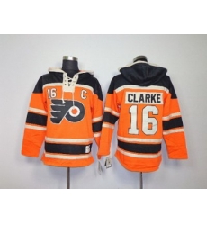 nhl jerseys philadelphia flyers #16 clarke orange[pullover hooded sweatshirt patch C]