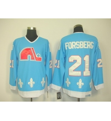 nhl quebec nordiques #21 forsberg blue(ccm)