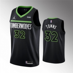 Men Minnesota Timberwolves 32 Karl Anthony Towns Black Statement Edition Stitched Jersey