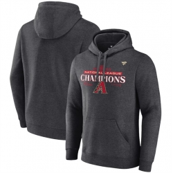 Men Arizona Diamondbacks Heather Charcoal 2023 National League Champions Locker Room Pullover Hoodie