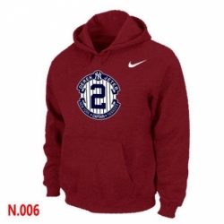 MLB Men Nike New York Yankees 2 Derek Jeter Pullover Hoodie Red