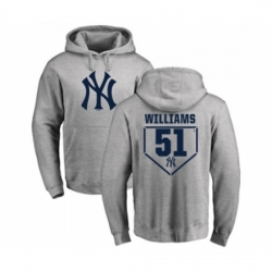 Men MLB Nike New York Yankees 51 Bernie Williams Gray RBI Pullover Hoodie