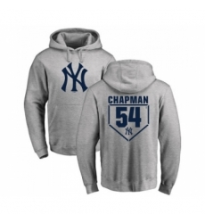 Men MLB Nike New York Yankees 54 Aroldis Chapman Gray RBI Pullover Hoodie