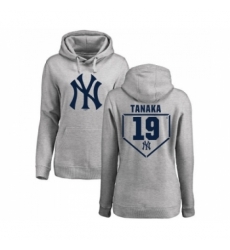 MLB Women Nike New York Yankees 19 Masahiro Tanaka Gray RBI Pullover Hoodie