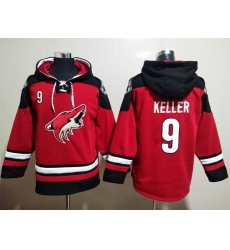 Men's Arizona Coyotes #9 Clayton Keller Red Ageless Must-Have Lace-Up Pullover Hoodie