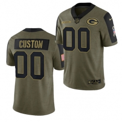 Men Women Youth Toddler  Green Bay Packers ACTIVE PLAYER Custom 2021 Olive Salute To Service Limited