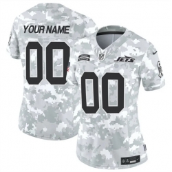 Women New York Jets Active Player Custom 2024 F U S E Arctic Camo Salute To Service Limited Stitched Jersey