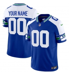 Custom Men Seattle Seahawks Royal 2023 F U S E  Throwback Jersey