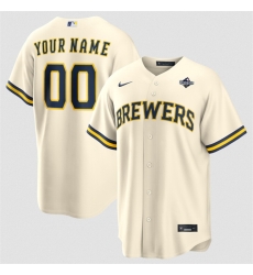 Men Milwaukee Brewers ACTIVE PLAYER Custom Cream 2026 World Series Cool Base Stitched Baseball Jersey Men Milwaukee Brewers ACTIVE PLAYER Custom Cream 2026 World Series Cool Base Stitched Baseball Jersey