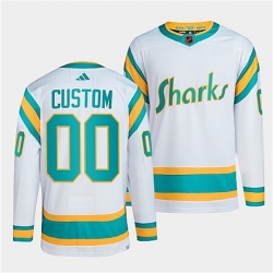 Men Women Youth San Jose Sharks Custom White 2022 Reverse Retro Stitched Jersey