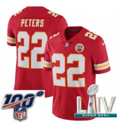 2020 Super Bowl LIV Youth Nike Kansas City Chiefs #22 Marcus Peters Red Team Color Vapor Untouchable Limited Player NFL Jersey