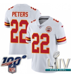 2020 Super Bowl LIV Youth Nike Kansas City Chiefs #22 Marcus Peters White Vapor Untouchable Limited Player NFL Jersey