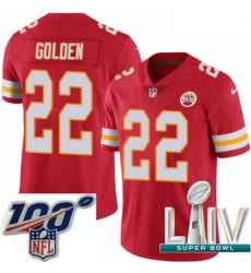 2020 Super Bowl LIV Youth Nike Kansas City Chiefs #22 Robert Golden Red Team Color Vapor Untouchable Limited Player NFL Jersey