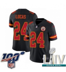 2020 Super Bowl LIV Youth Nike Kansas City Chiefs #24 Jordan Lucas Limited Black Rush Vapor Untouchable NFL Jersey