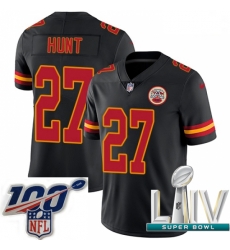 2020 Super Bowl LIV Youth Nike Kansas City Chiefs #27 Kareem Hunt Limited Black Rush Vapor Untouchable NFL Jersey